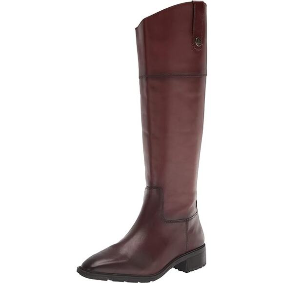 Sam Edelman Knee High Drina Leather Riding Boot Dark Terazzo Brown Size 5.5 - Picture 1 of 8